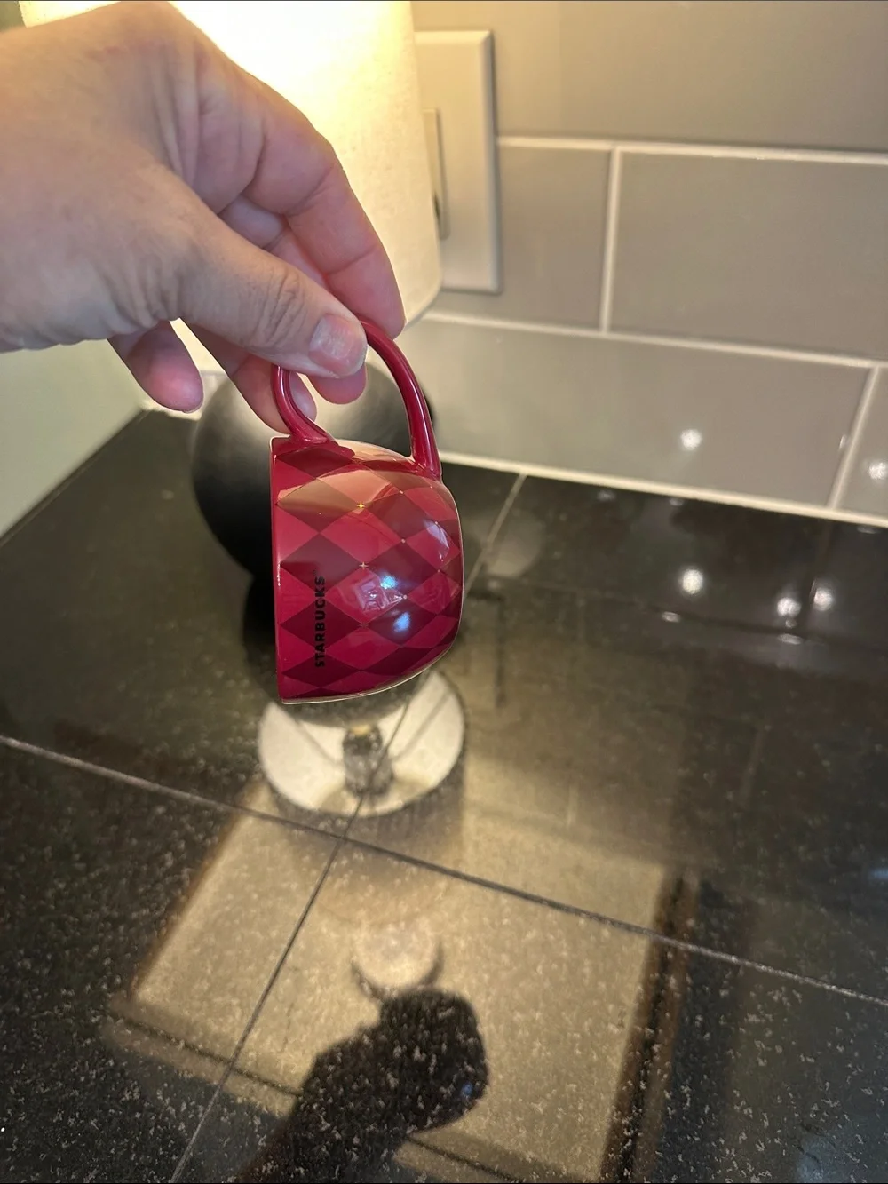Starbucks Red Diamond Pattern Espresso Cup